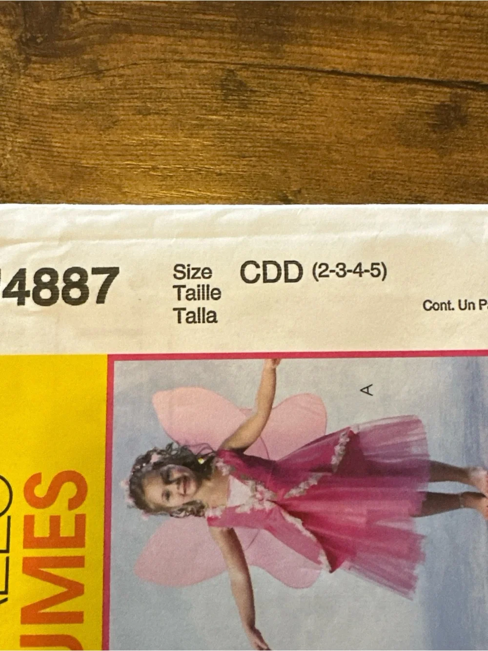 MCCalls Kids Fairy Costume Pattern size CDD 2-5